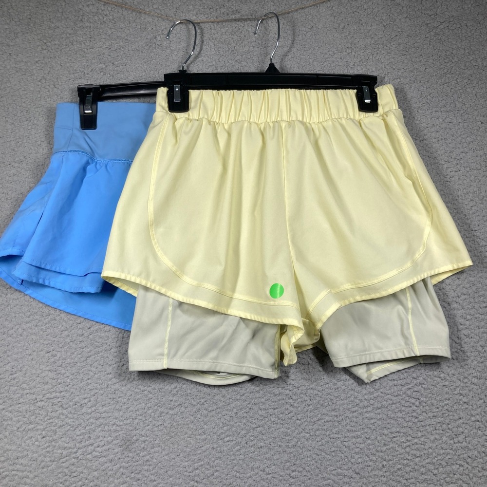 CALIA Athletic Shorts Bundle of 2 Women Small Blue Yellow Running Training FLAW